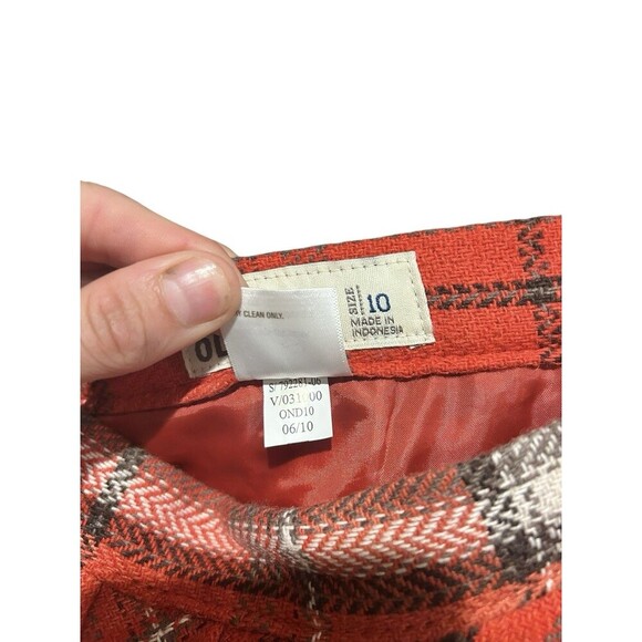Vintage Old Navy Wool Skirt Plaid Mini SIze 10 Red 90s Y2K Academia School Girl - Picture 3 of 6